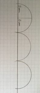 Demi cercle de 2 cm de diametre.