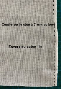 Detail de la couture de cote.