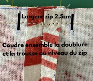 Coudre ensemble la doublure et la trousse mileiu