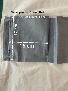 Taille d une poche a soufflet.