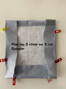 Plier les cotes de la poche a 5 cm