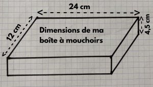 Dimensions de ma boite a mouchoirs facile a realiser.