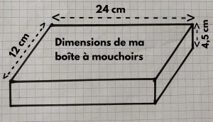 Dimensions de ma boite a mouchoirs facile a realiser.