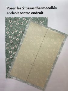 Poser les pieces de coton enduit endroit contre endroit